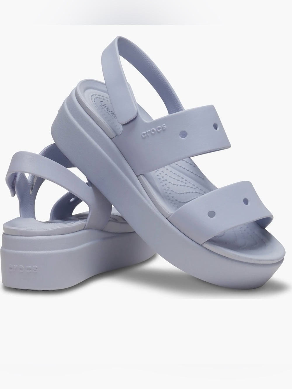 BNWT Crocs Brooklyn 4U Lavender Blue Slingback Sandal Wedges